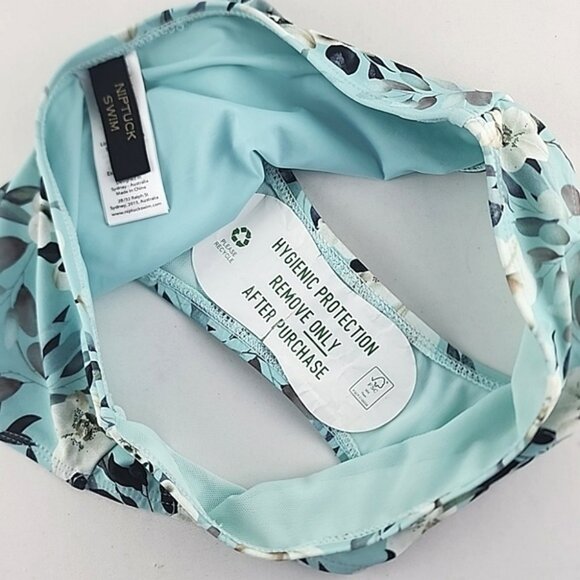 NIPTUCK SWIM Women's Baby Blue White Floral Print Bikini Bottom Size 4 - Picture 4 of 11